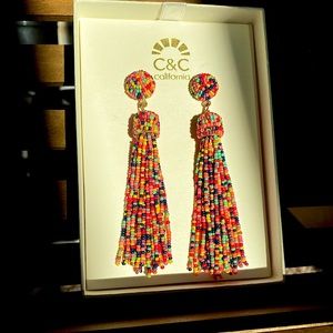 Beaded tassel earrings